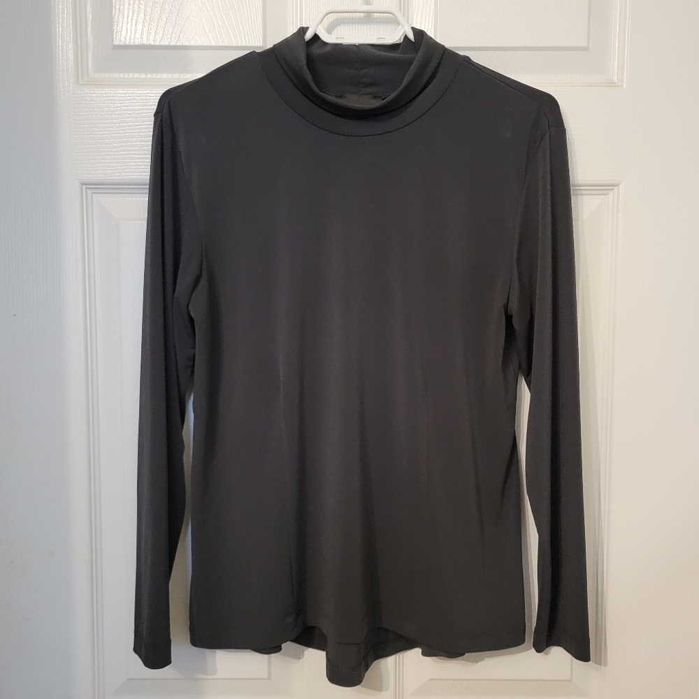 Studio Fresh Turtle Neck Long Sleeve Grey Top